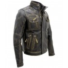 Hot Black Brando Biker Motorcycle Leather Jacket